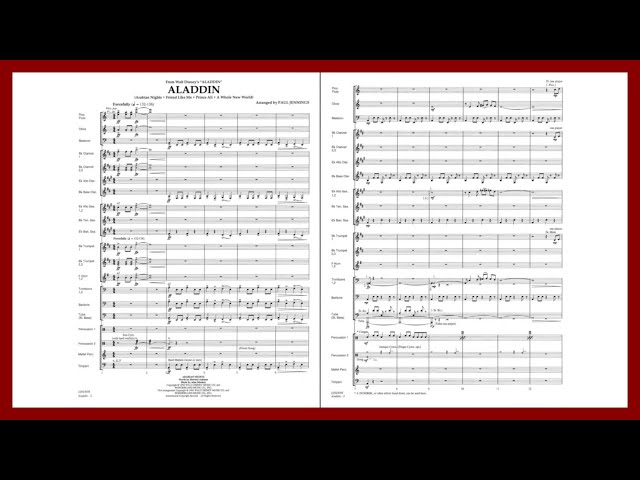 Aladdin (Disney Medley) by Alan Menken | Arr. Paul Jennings | Young Concert Band
