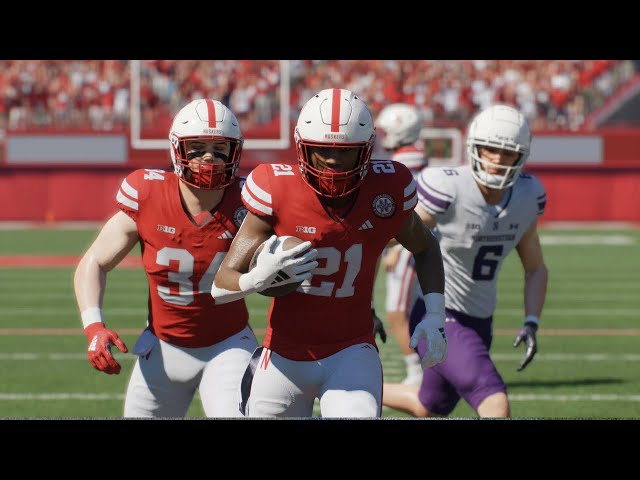 Nebraska vs Northwestern - NCAA Football 10/25 Full Game Highlights - College Football 26 Sim