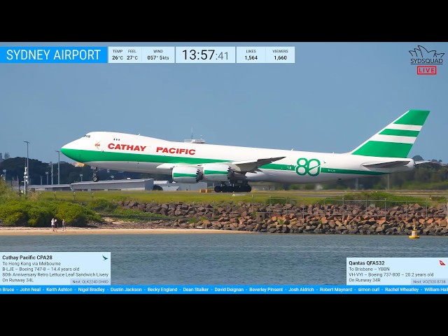 🔴LIVE Cathay Pacific Retro 80th Ann. B748 - Plane Spotting @ Sydney Airport with Kurt - 07.04.26🔴