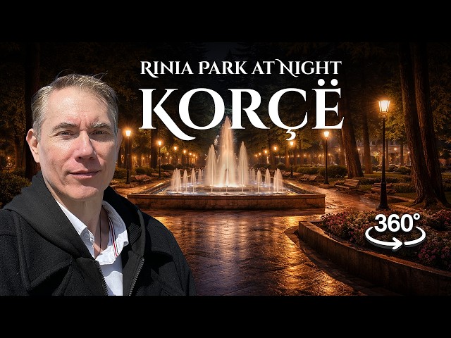 Korçë's Rinia Park at Night | A 360° Binaural Music Experience
