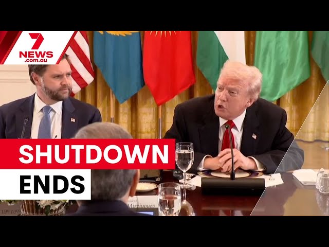 US ends historic 40-day government shutdown | 7NEWS