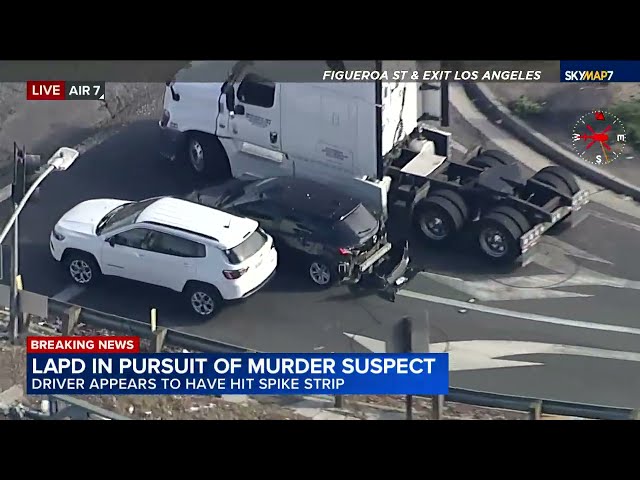 FULL CHASE: LAPD chase alleged murder suspect through South Los Angeles