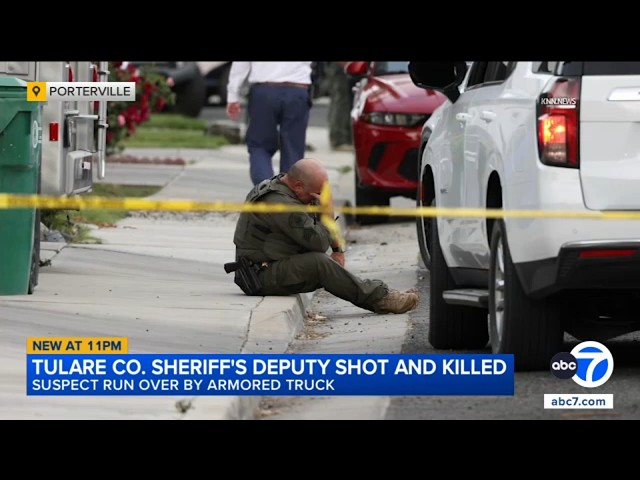California deputy killed, armored car runs over suspect after gun battle