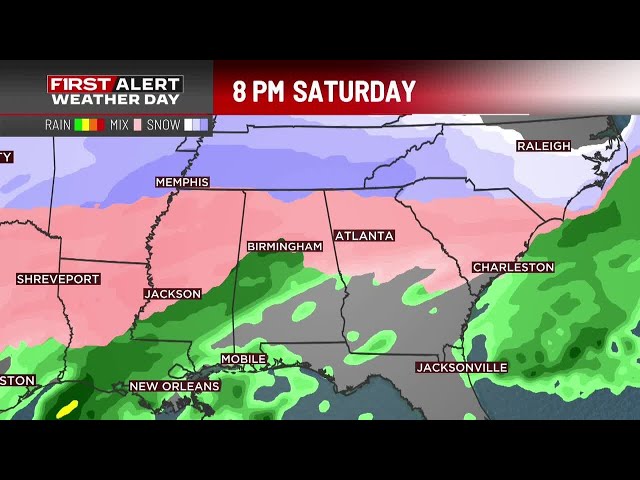TUESDAY UPDATE: Winter storm possible across southeast, Georgia | First Alert Weather