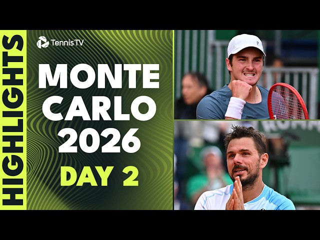 Fonseca Takes On Diallo; Wawrinka, Tsitsipas, & More Feature | Monte Carlo 2026 Day 2 Highlights