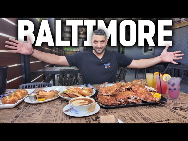 Trying famous food spots in Baltimore