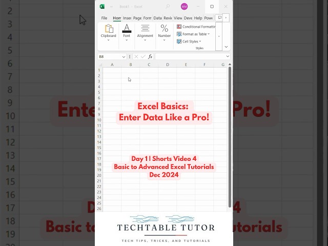 Excel Basics: How to Enter Data into Excel Cells! | Dec 2024 | Day 1, Video 4🔡 #excel #exceltutorial