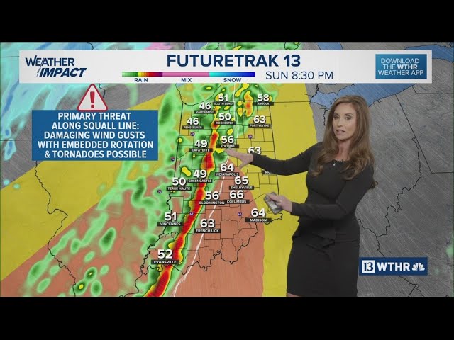 Severe storms possible Sunday night across Indiana