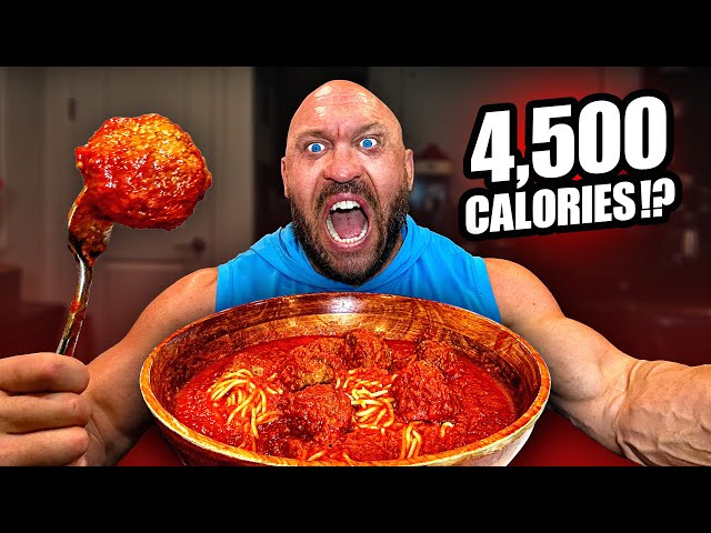 Mama Mancini's Spaghetti & MONSTER Meatballs Challenge! 4,500 Calorie Cheat Meal