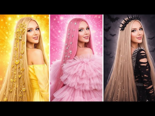 SOFT vs GOTH vs LUXURY Beauty Makeover | Viral Beauty Hacks and DIYs with LONG Nails