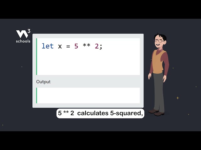 JavaScript Arithmetic Operators - Part 7 - Exponentiation - #w3schools #javascript #programming
