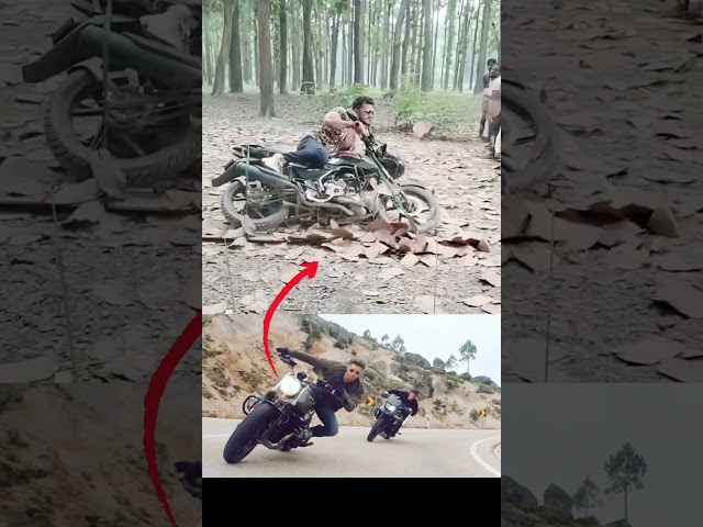 Action Movie BTS shooting🔥😨#filmmaking #bike #action #behindthescene #viral #shortsfeed #shorts