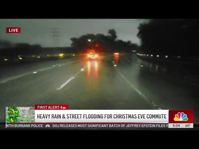 Heavy rain and street flooding for Christmas Eve commute