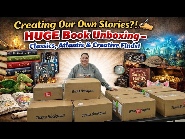 Creating Our Own Stories?! ✍️ HUGE Book Unboxing – Classics, Atlantis & Creative Finds!