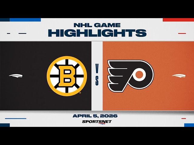 NHL Highlights | Bruins vs. Flyers - April 5, 2026