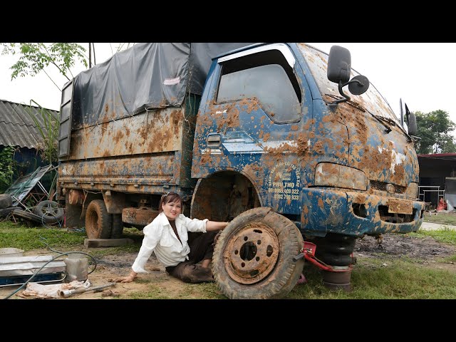 Full video: Girl repairs, restores and maintains cars and agricultural machinery.