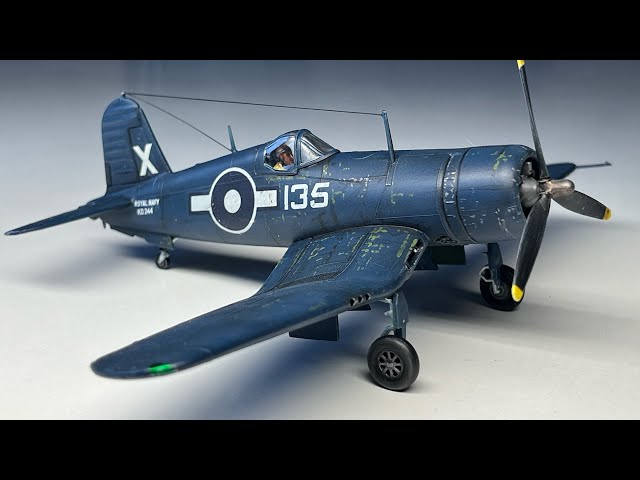 I build the vintage Frog (not Airfix) kit Corsair in 1/72 scale.