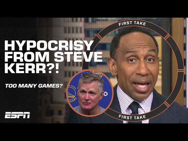 Stephen A. responds to Steve Kerr calling for fewer games 🗣️ HYPOCRISY in play? 😳 | First Take