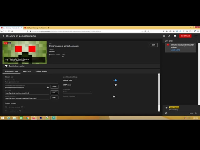 Streaming on a school computer