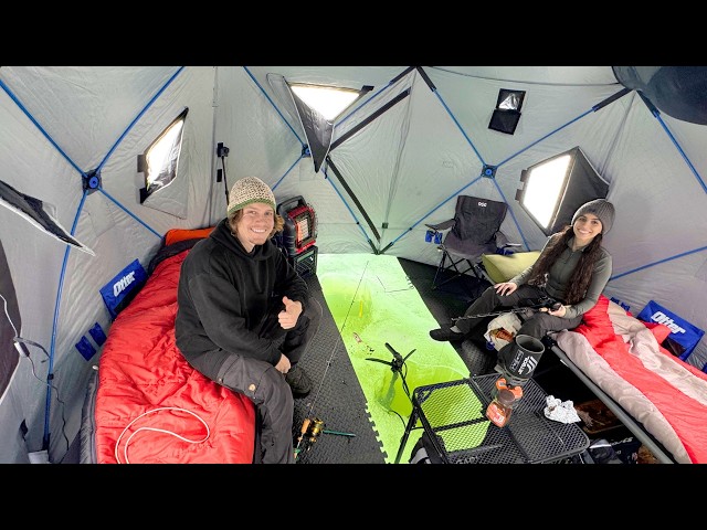 Overnight Ice Camping on the River - Sturgeon and Persian Saffron Chicken