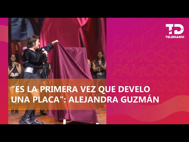 Alejandra Guzmán breaks plaque commemorating the first anniversary of 'Malinche the Musical' duri...