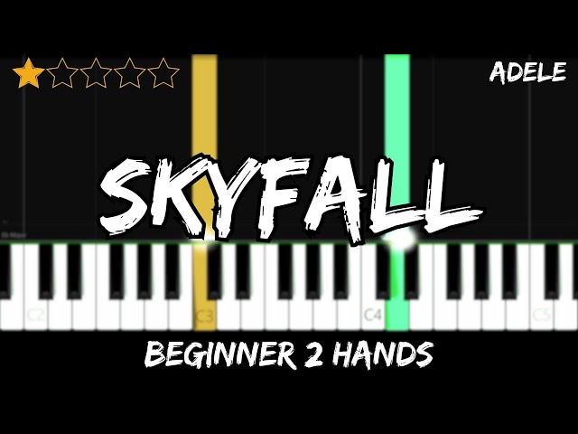 Adele - Skyfall - Easy Beginner Piano Tutorial - For 2 Hands