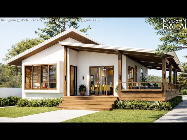 Simple Life in a Farmhouse 3 Bedrooms Tiny House Design Idea 9 x 10 Meters with Floorplans