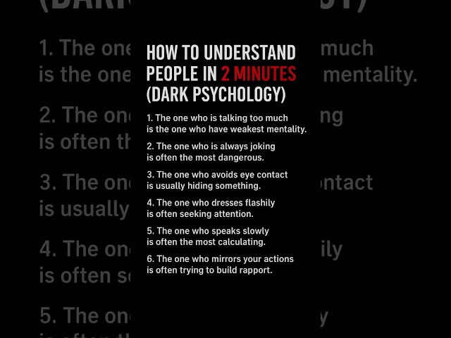 6 Dark Psychology Tricks to Read Anyone in 2 Minutes 😈🧠