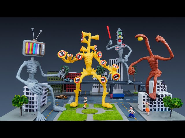 😱 All SIREN HEAD ( Lvl 999 gold - Traffic light - Light head - TV head) | Trevor Henderson with Clay