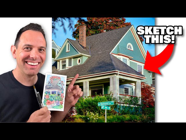 How To Sketch A House Loosely | Urban Sketching Tutorial STEP BY STEP