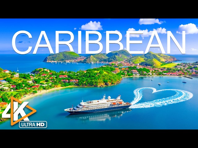 Caribbean 4K Drone Footage | Tropical Islands, Crystal Bays & Ocean Paradise With Deep House