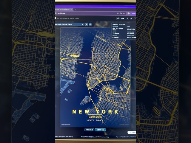 Get map poster of almost any city #map #citymap #poster