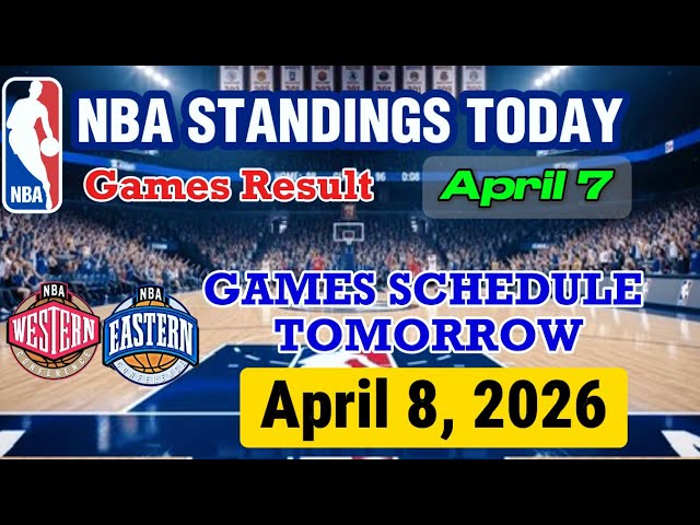 NBA STANDINGS TODAY as of APRIL 7 | GAMES RESULT | GAMES SCHEDULE APRIL 8, 2026