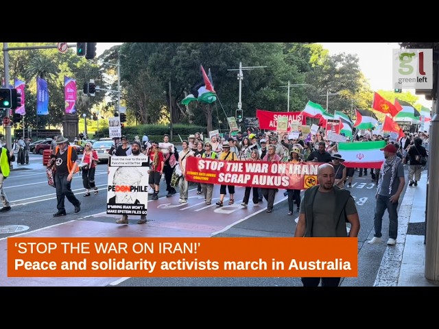 Peace and solidarity activists protest Australia's participation in illegal US-Israeli war on Iran