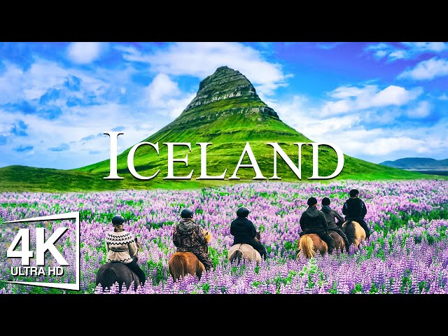 FLYING OVER ICELAND - Relaxing Music With Beautiful Natural Landscape  Calming Videos (Videos 4K)