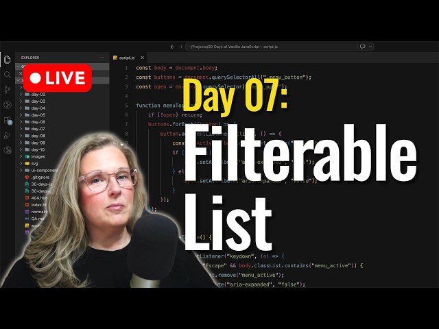 Build a Filterable List with HTML + JavaScript (No Frameworks) Day 07