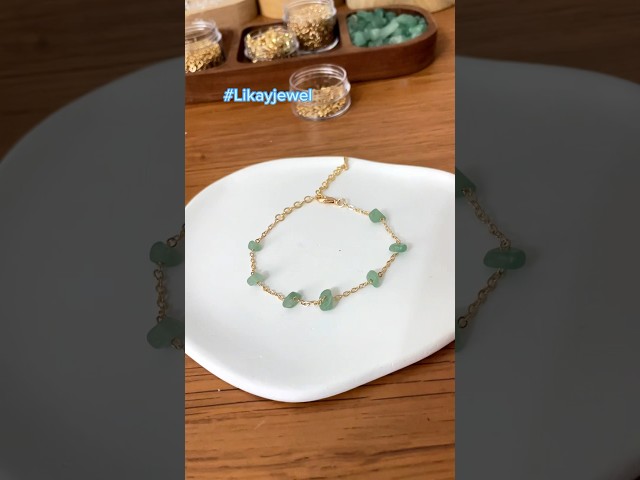 Aventurine minimalist bracelet 💚✨ #diy #handmadejewelry #jewelrydesign #jewelry #bracelet