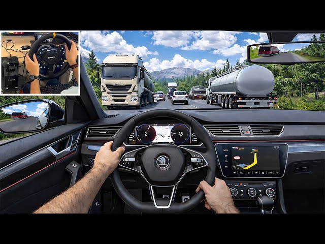 Driving Skoda Superb 2023 through narrow road - Euro Truck Simulator 2