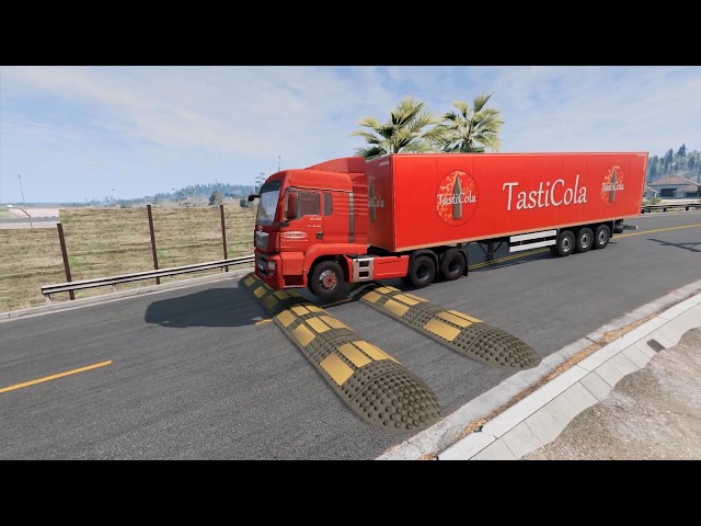 Trucks vs Massive Speed bump compilation #80 beamng drive live 5