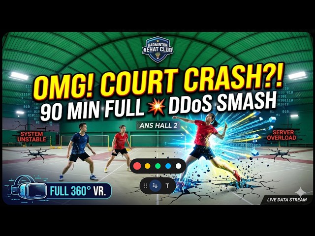 OMG! COURT 1 & 2 HAMPIR CRASH?! 💥 90 Menit FULL DDoS Smash Badminton Xehat Club [360 VR] 15042026