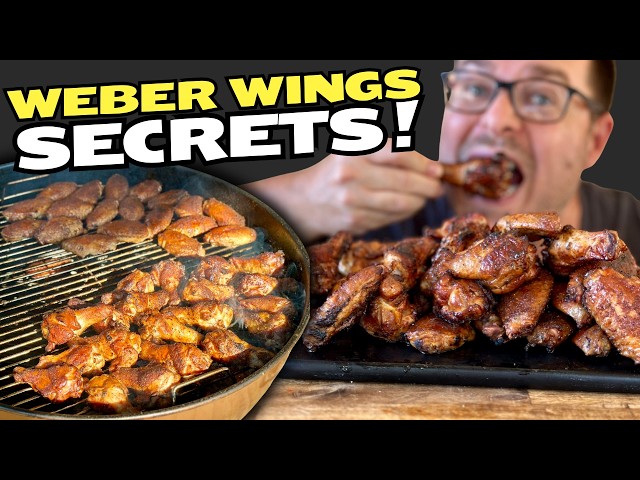 MY SECRETS to the BEST Chicken Wings on Weber Grill -  Standard 22" Kettle Charcoal Grill!