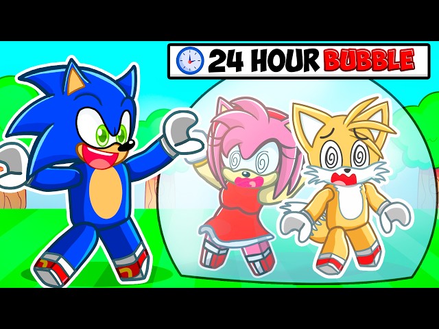 Sonic Locks FRIENDS in 24 HOUR BUBBLE in Roblox!
