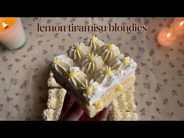 Creamy Lemon Tiramisu Blondies 🍋 Bake With Me