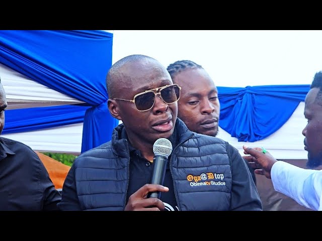 TEARS As Oga Obinna CRIES Painfully While Speaking At Kimani Mbugua Burial- Forced To Cut His Speech