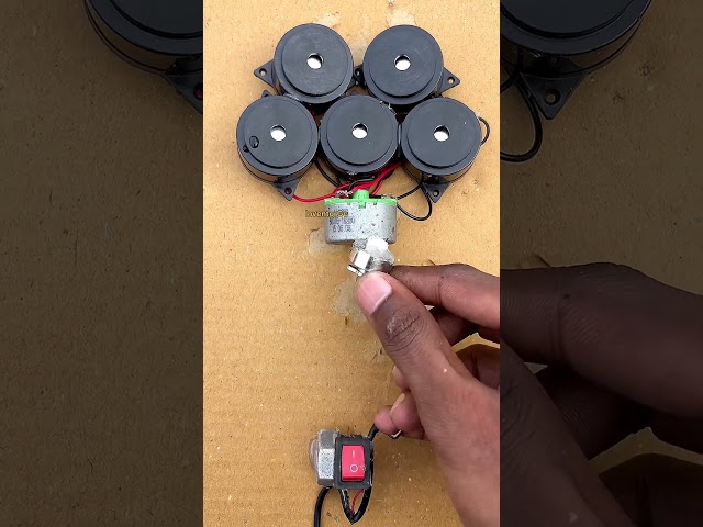 Powering 5 Buzzer With Mini BLDC Drone Motor #tech #diy #project #schoolproject