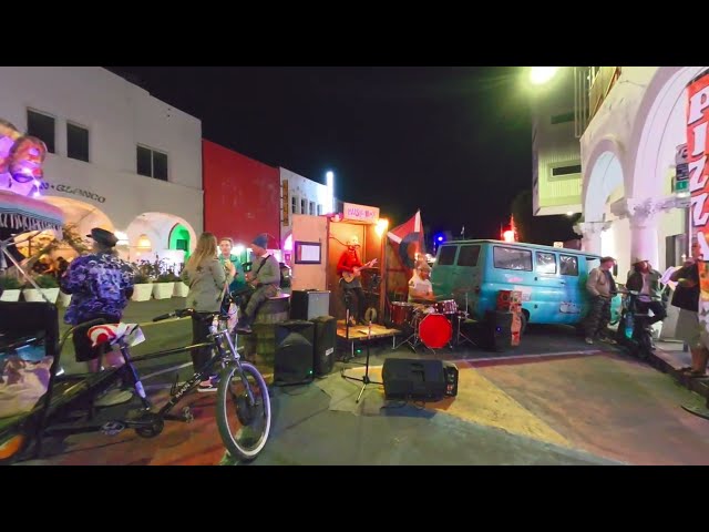 Paula Montondo performs at Music Box Micro Stage under the Venice Sign in Venice Beach California