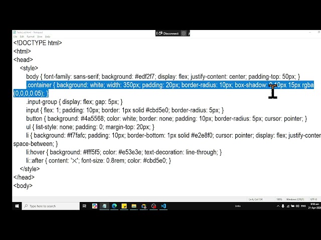 To do list web app in JavaScript