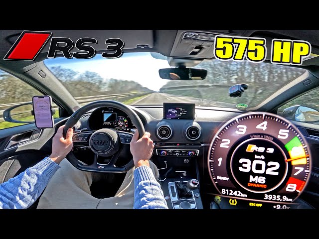 575HP Audi RS3 does 300KM/H on AUTOBAHN