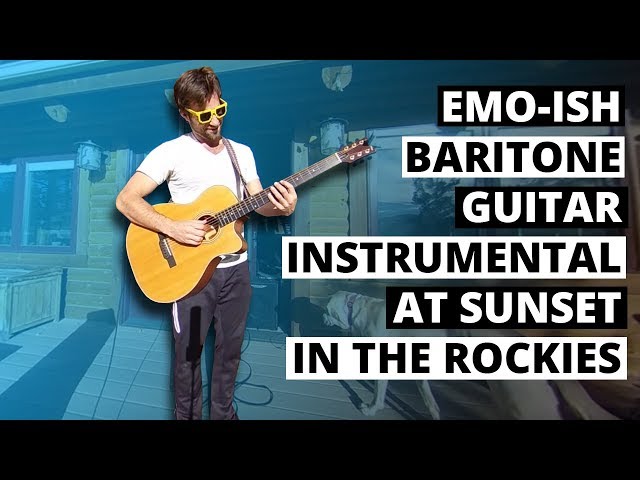 Emo-ish Baritone guitar instrumental at sunset in the Rockies