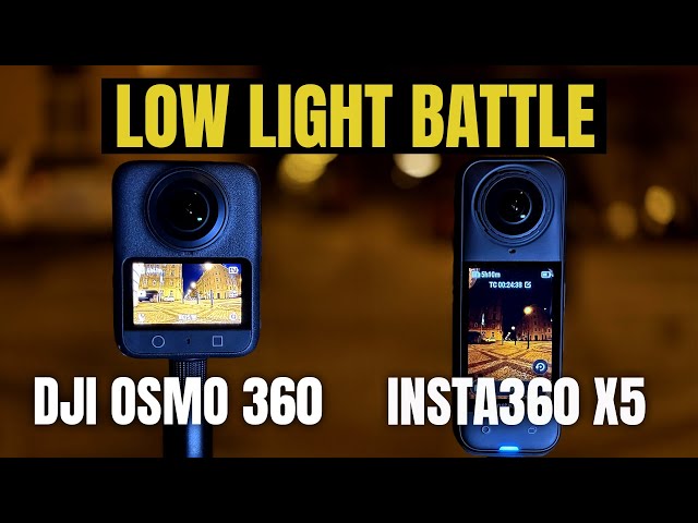 DJI OSMO 360 vs Insta360 X5 | Low Light Night Drive Test in Prague | 360° Spherical  | No talking